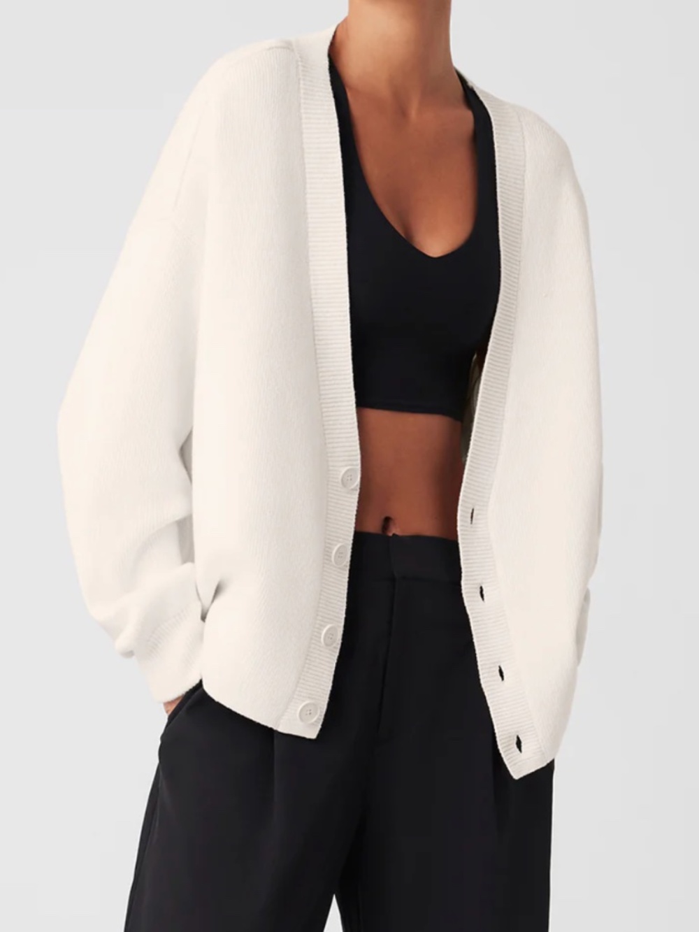 Alo Yoga Scholar Cardigan Ivory White Size Large
